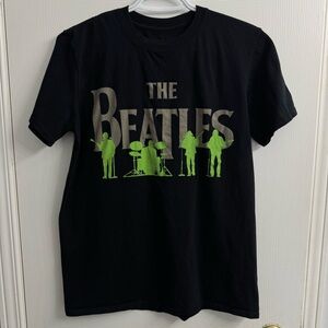 The Beatles Savile Row Line Up Graphic T-Shirt M Black Green Unisex Band Tee